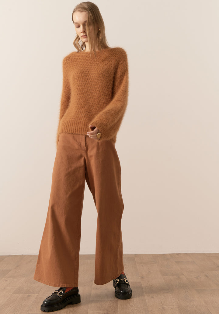 POL Clothing | Genus Pointelle Knit | Toffee