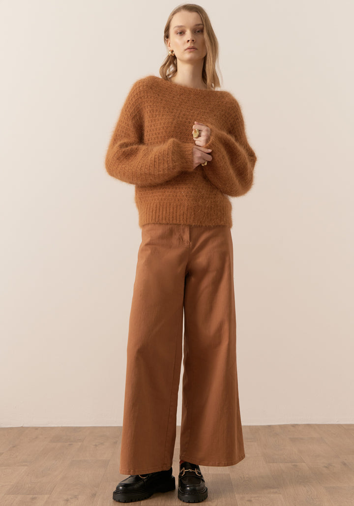 POL Clothing | Genus Pointelle Knit | Toffee