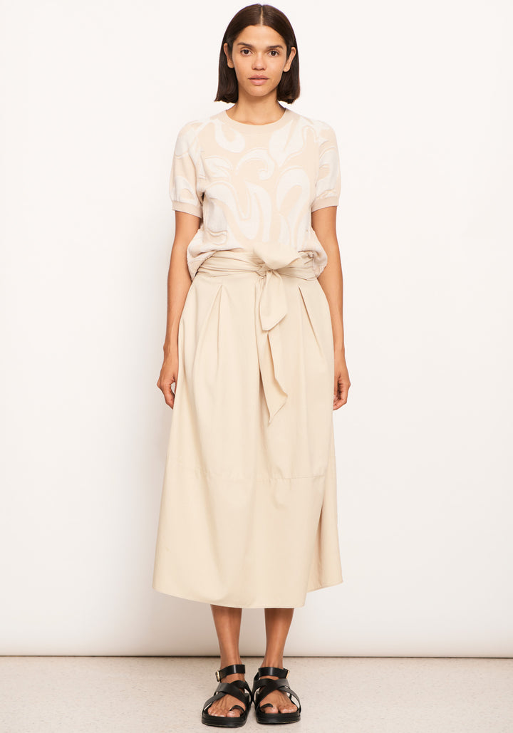 Pol Clothing | Teri Tie Skirt | Pebble