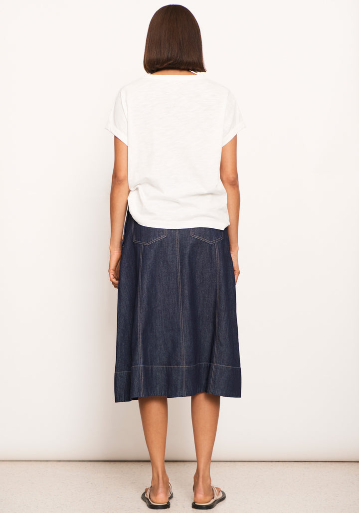 POL Clothing | Raydel Denim Skirt | Dark Wash