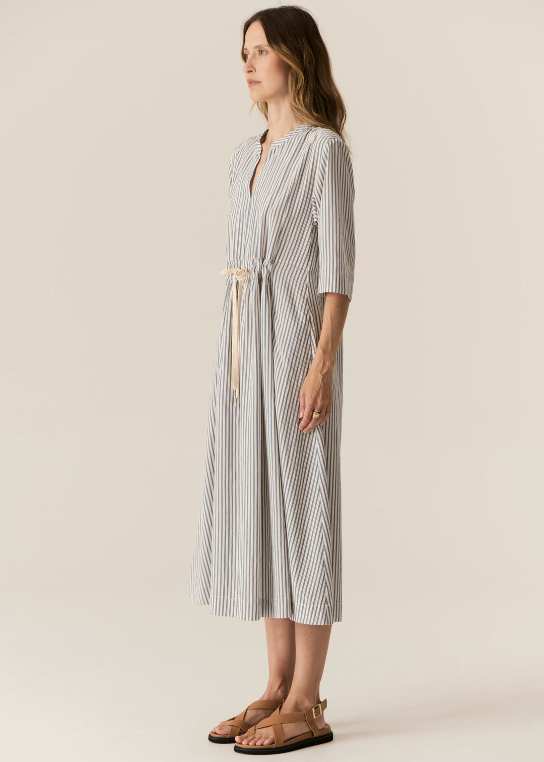 Pol Clothing | Vera Shirt Dress | Blue Stripe