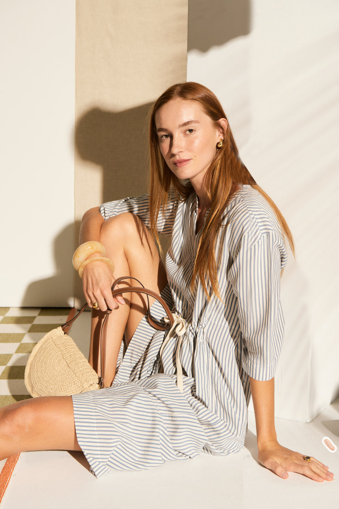Pol Clothing | Vera Shirt Dress | Blue Stripe