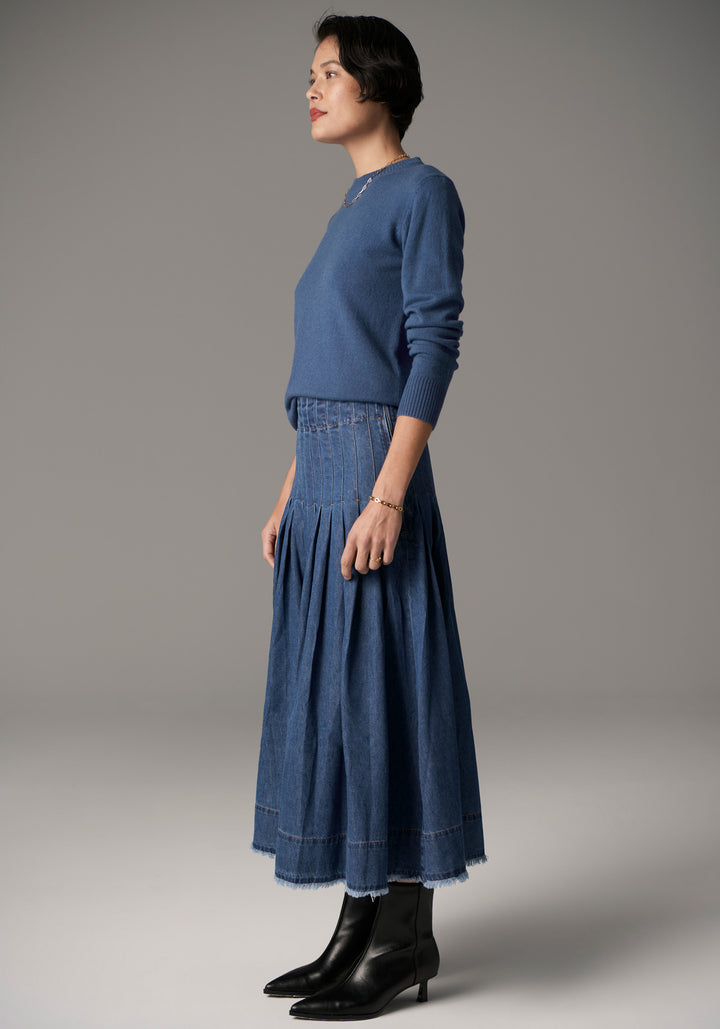 Pol Clothing | Reece Denim Skirt | Blue Wash