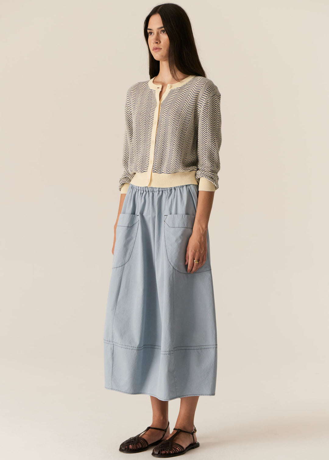 Pol Clothing | Avrid Bubble Skirt | Blue