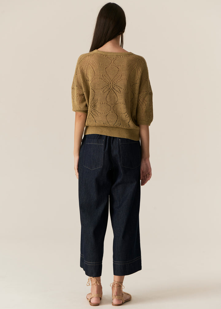 POL Clothing | Milton Pointelle Tee | Khaki