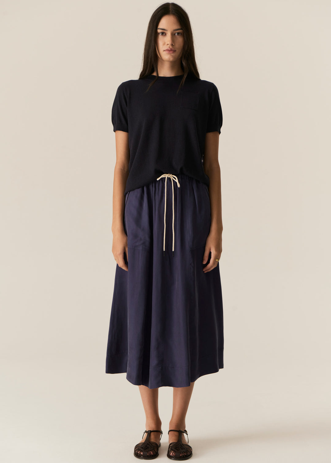 POL Clothing | Henri Tie Skirt | Ink