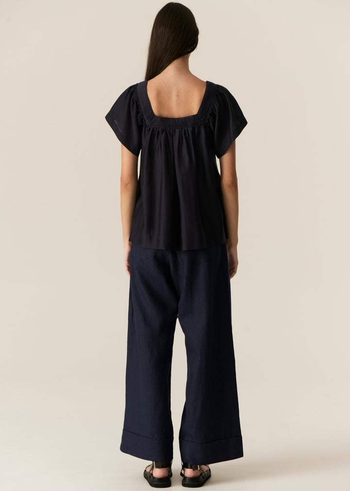 POL Clothing | Elea Smocked Top | Ink
