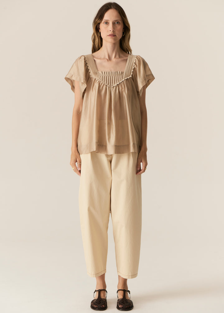 POL Clothing | Elea Smocked Top | Pebble