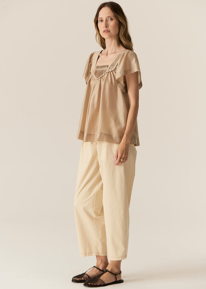 POL Clothing | Elea Smocked Top | Pebble