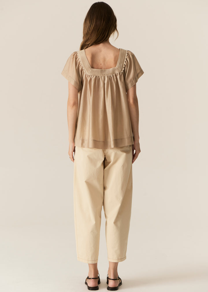 POL Clothing | Elea Smocked Top | Pebble
