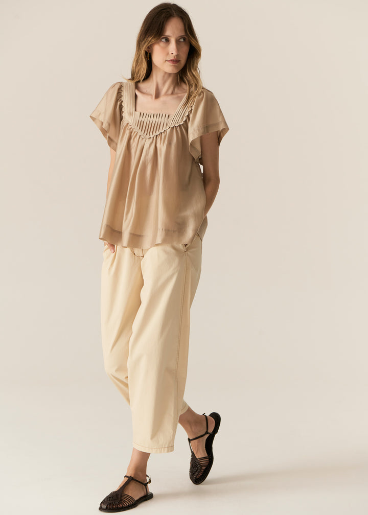 POL Clothing | Elea Smocked Top | Pebble
