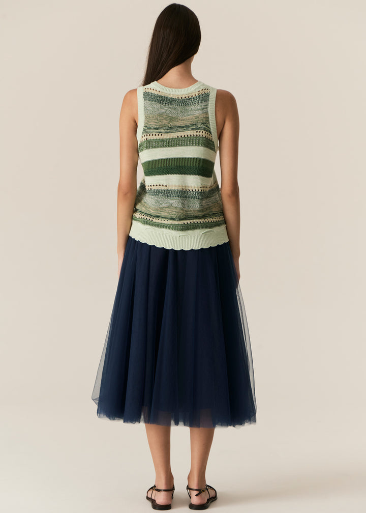 POL Clothing | Marc Multistripe Tank | Green Multi