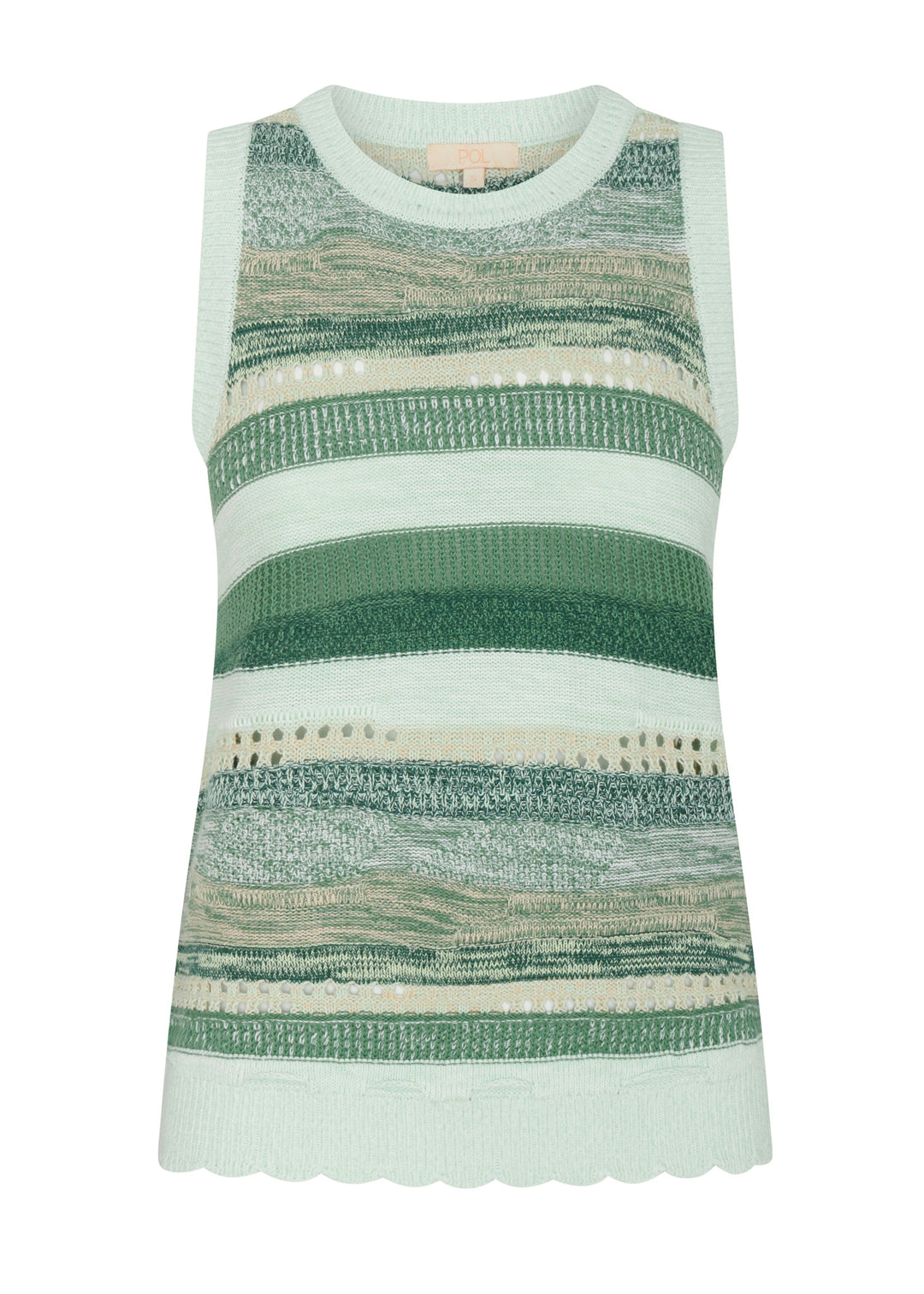 POL Clothing | Marc Multistripe Tank | Green Multi