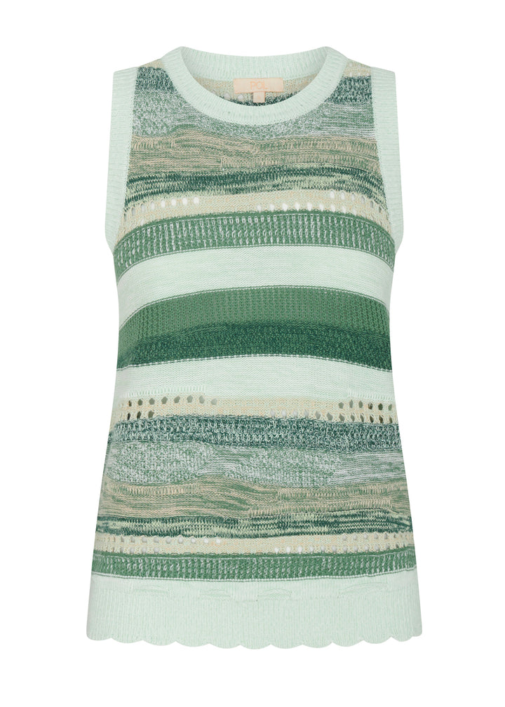 POL Clothing | Marc Multistripe Tank | Green Multi