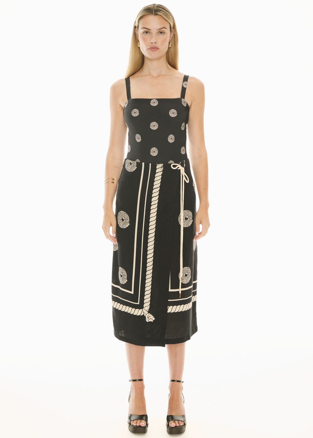 POL Clothing | Tangle Wrap Skirt | Black/Pebble