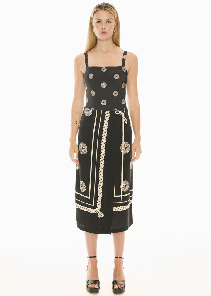 POL Clothing | Tangle Wrap Skirt | Black/Pebble