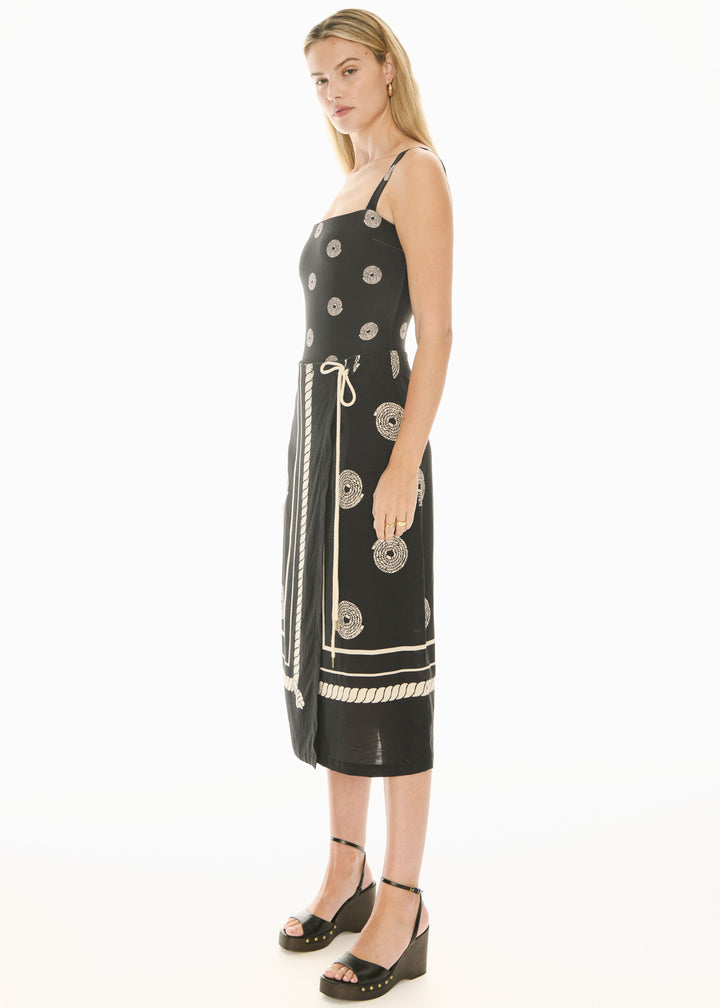 POL Clothing | Tangle Wrap Skirt | Black/Pebble