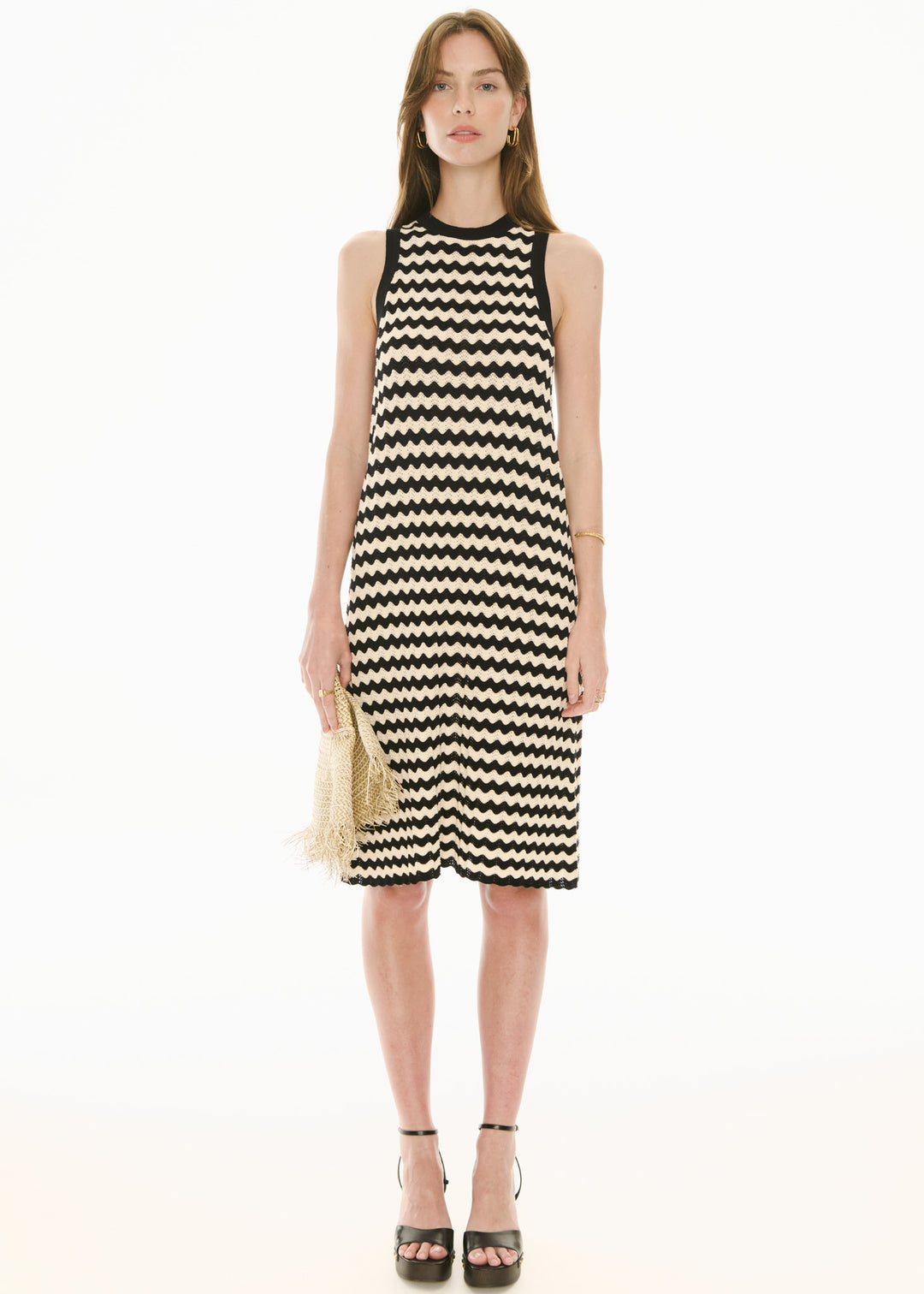 POL Clothing | Bonde Tank Dress | Black / Ivory