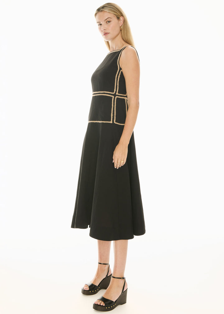 POL Clothing | Marlin Ruffia Dress | Black