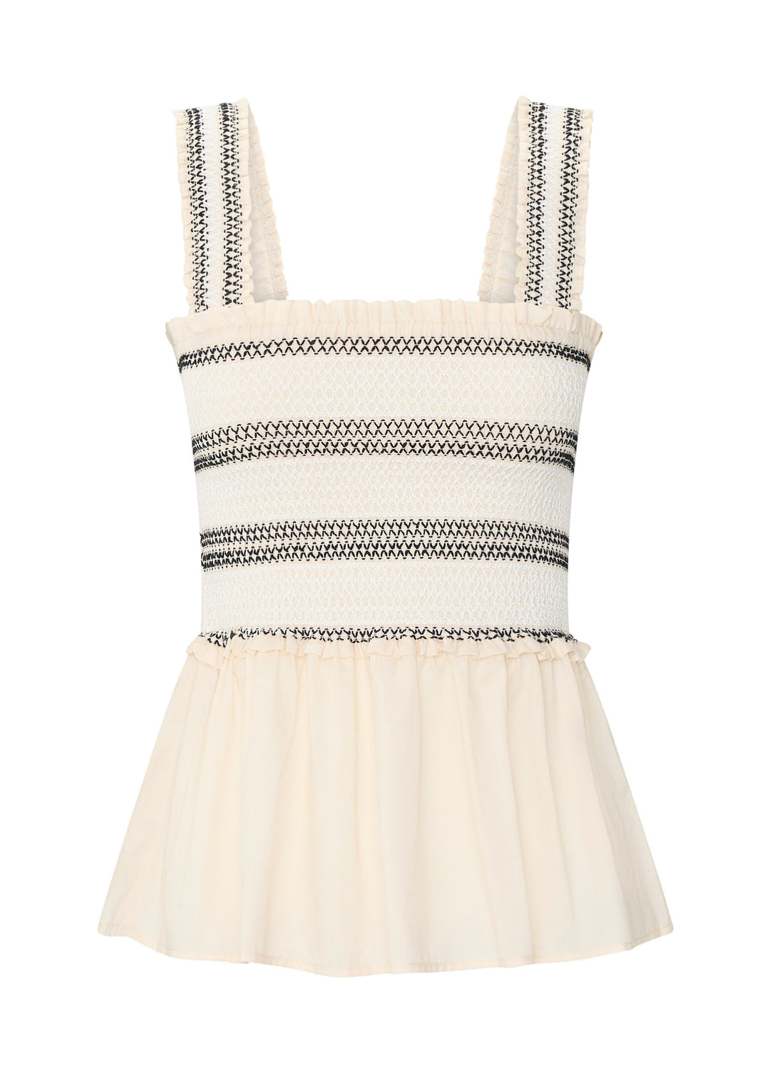 POL Clothing | Nova Smocked Tank| Ivory