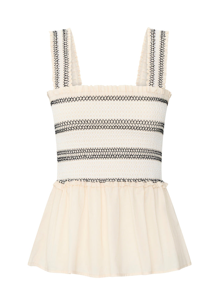 POL Clothing | Nova Smocked Tank| Ivory