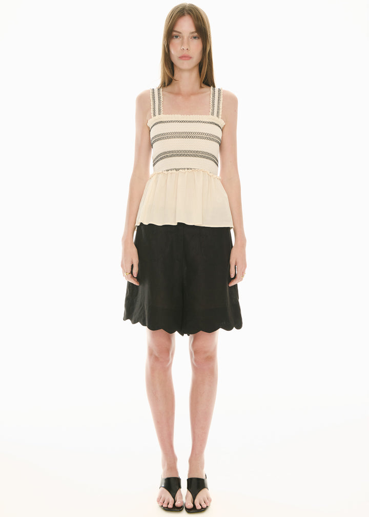 POL Clothing | Nova Smocked Tank| Ivory