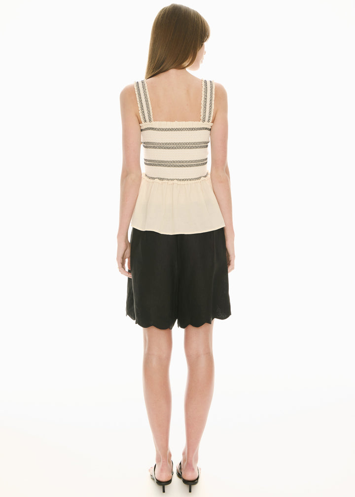 POL Clothing | Nova Smocked Tank| Ivory