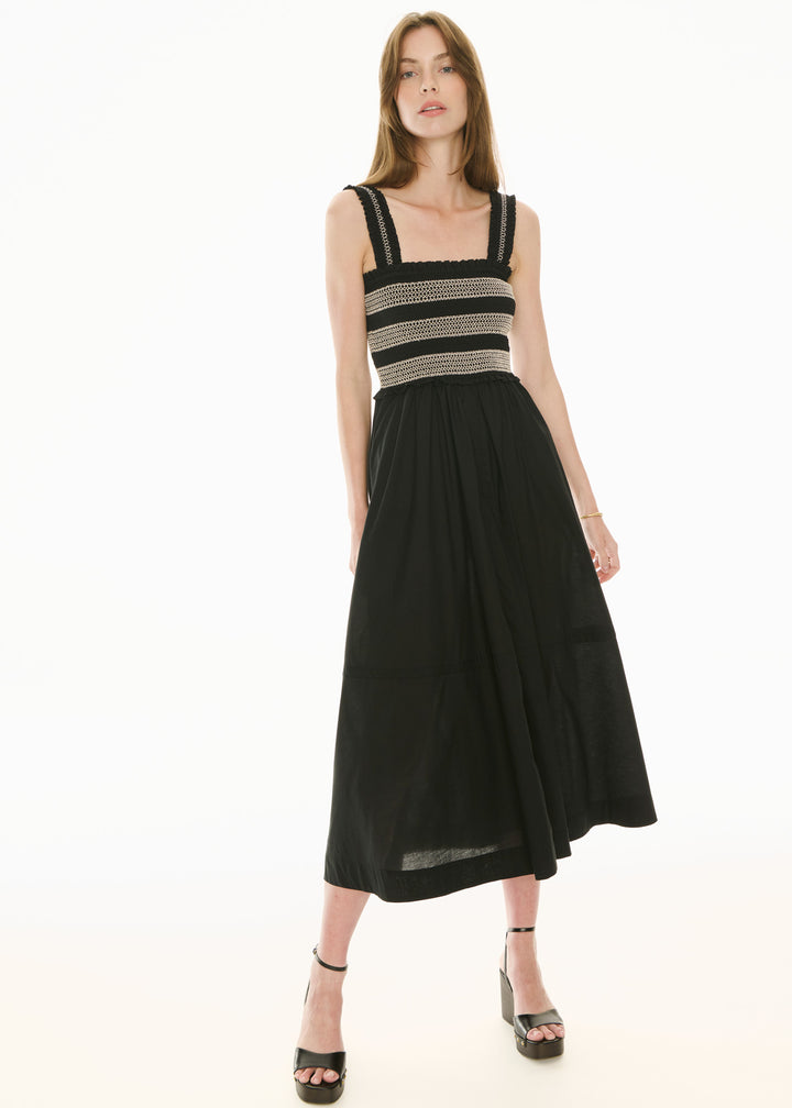 POL Clothing | Nova Smocked Dress | Black