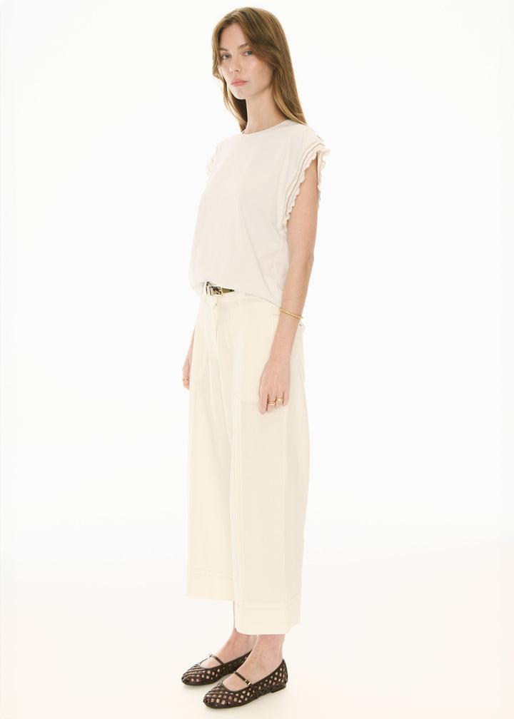 POL Clothing | Oskar Cropped Pant | Ecru