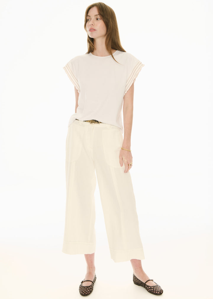 POL Clothing | Oskar Cropped Pant | Ecru