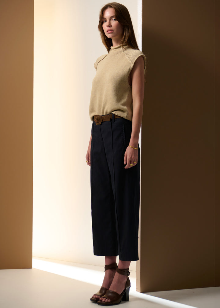 POL Clothing | Sable Tank Knit | Pebble - Dutch Hideout