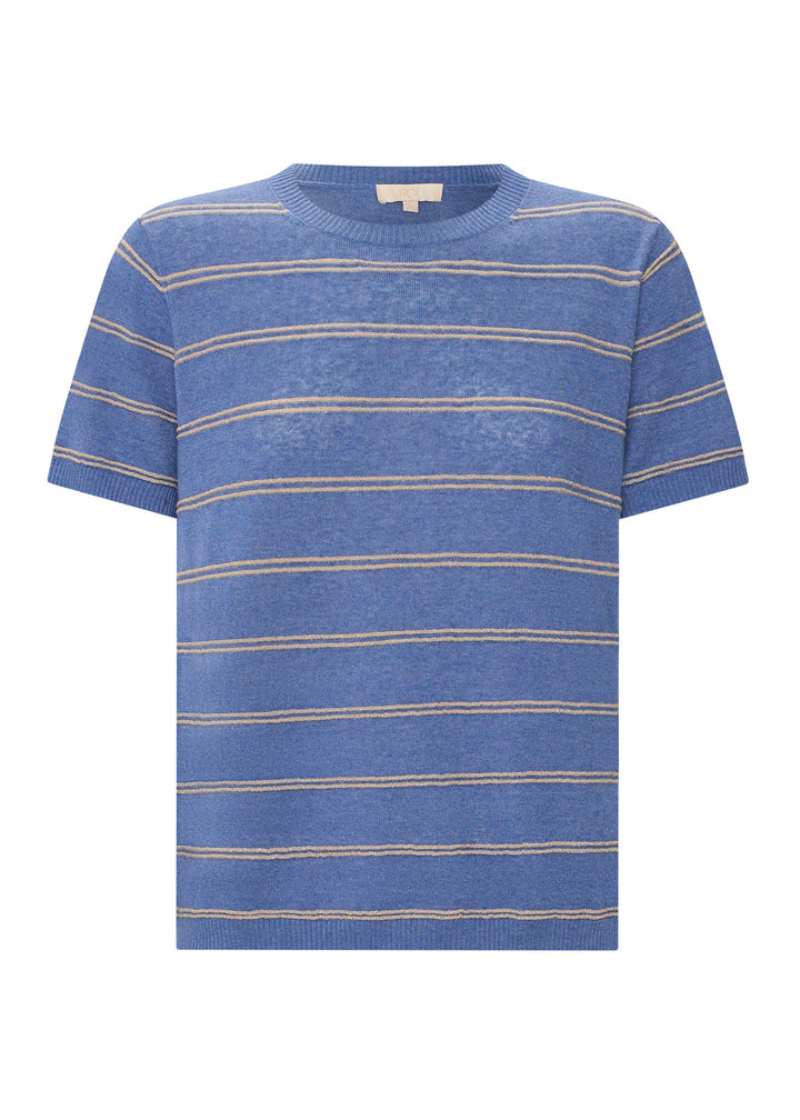 POL Clothing | Sable Tee Stripe | Blue / Gold - Dutch Hideout