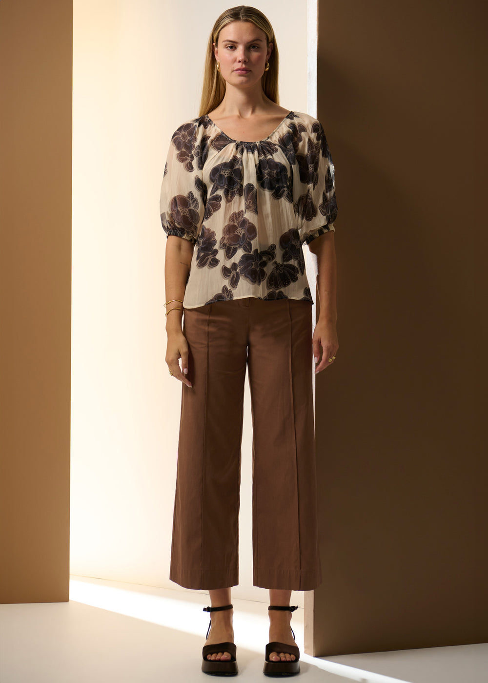 POL Clothing | Odette Pant Belted | Chocolate - Dutch Hideout