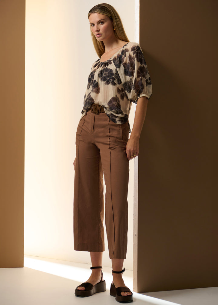 POL Clothing | Odette Pant Belted | Chocolate - Dutch Hideout