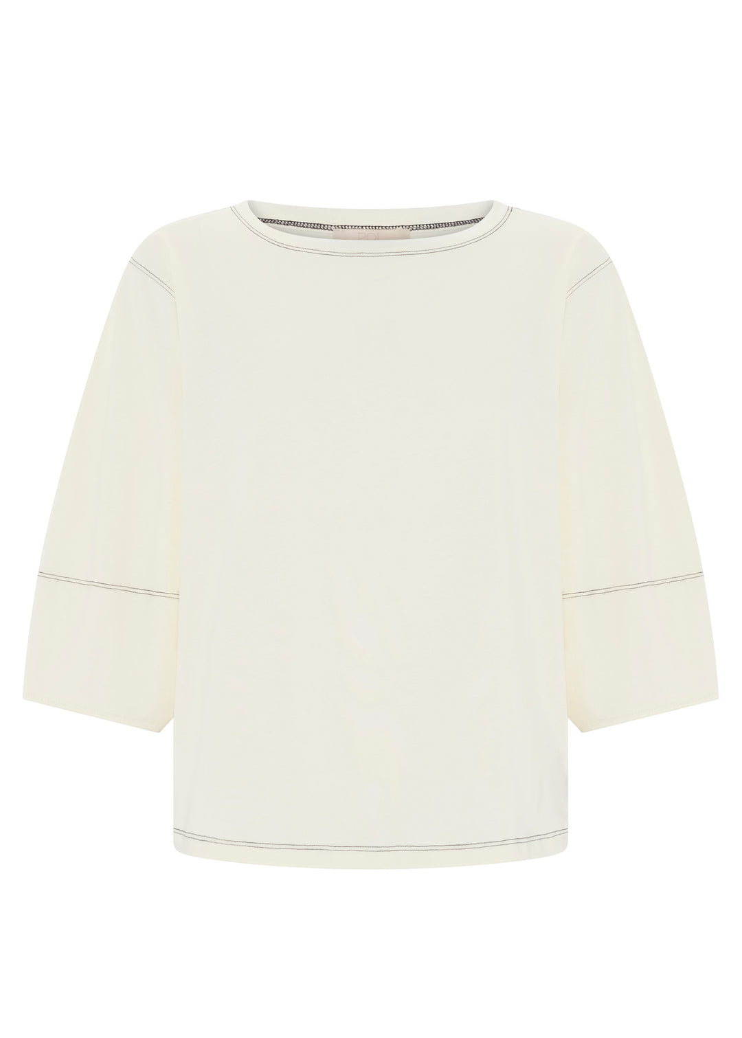 POL Clothing | Harlyn Topstitch Tee | Ivory