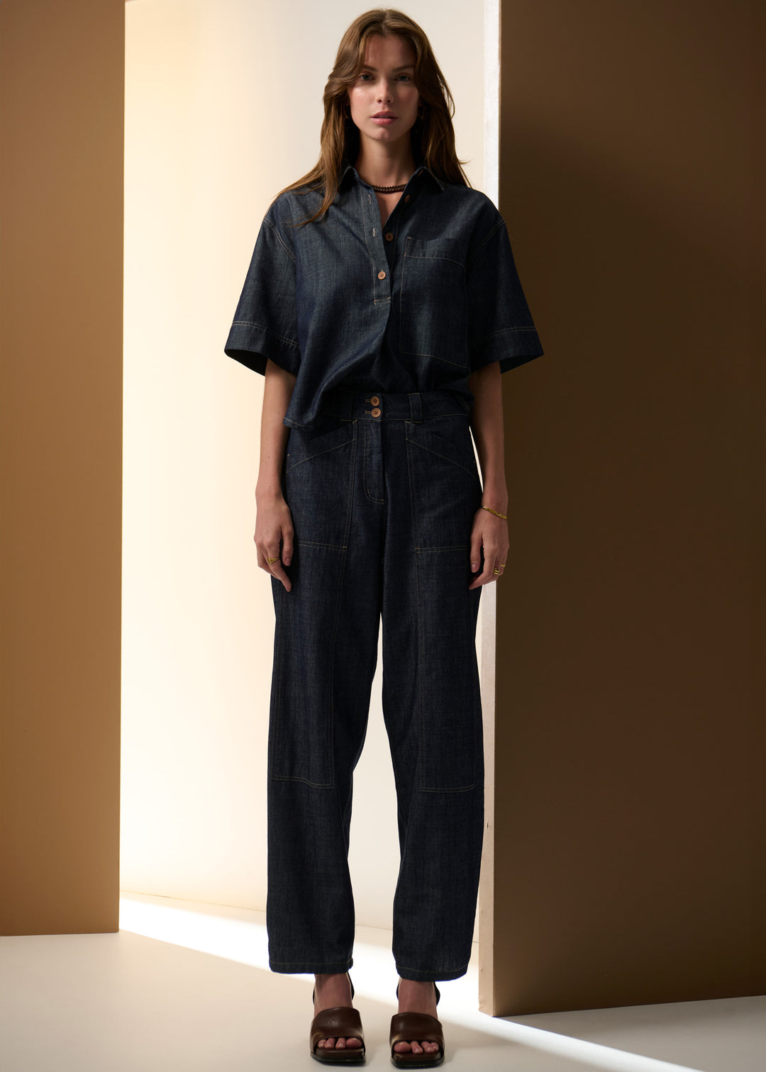POL Clothing | Muhle Barrel Pant | Indigo - Dutch Hideout