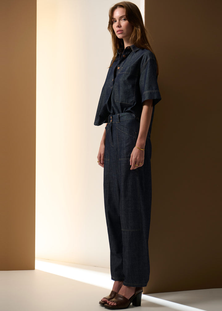 POL Clothing | Muhle Barrel Pant | Indigo - Dutch Hideout