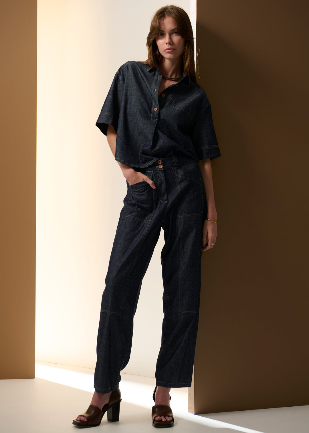POL Clothing | Muhle Barrel Pant | Indigo - Dutch Hideout