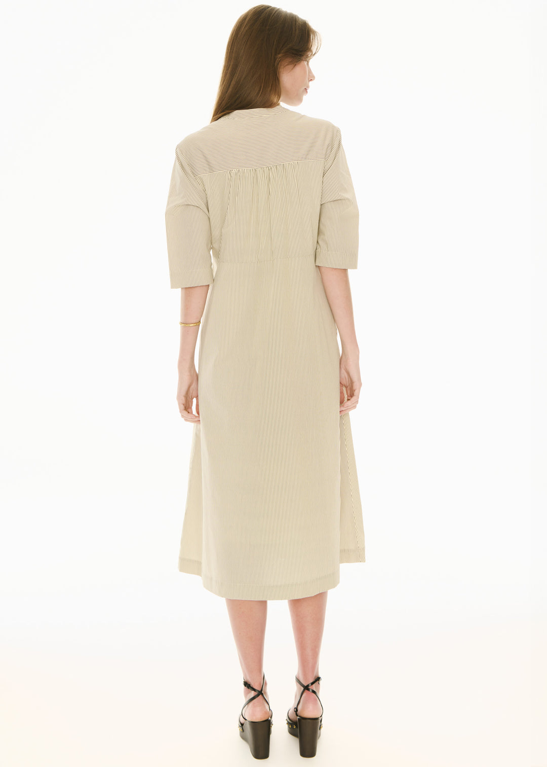 POL Clothing | Fable Shirt Dress | Ivory / Ink