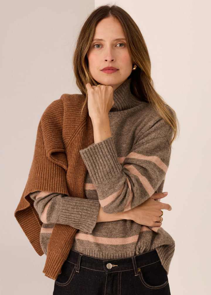 POL Clothing | Astor Stripe Knit | Cedar / Blush - Dutch Hideout