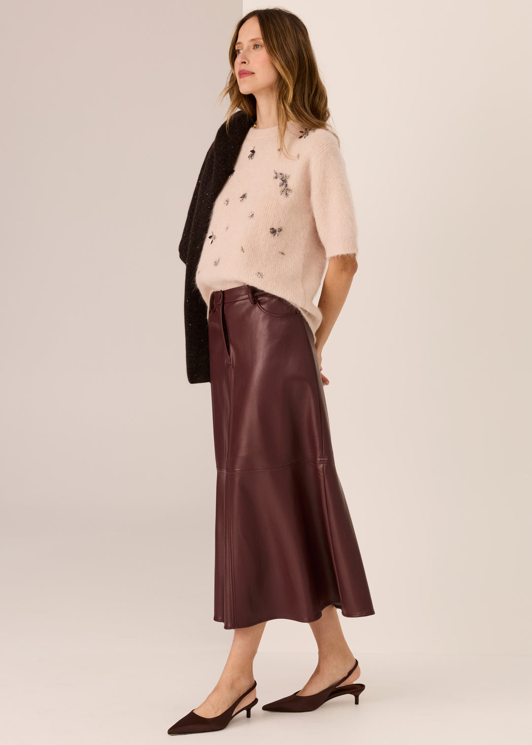 POL Clothing | Haviland Beaded Knit Tee | Blush