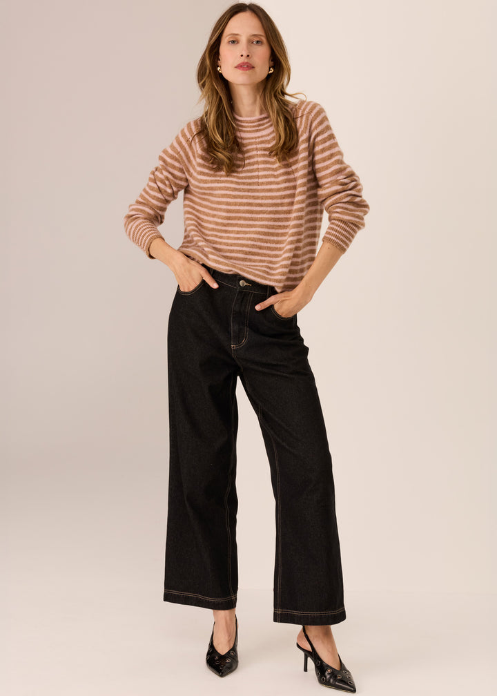 POL Clothing | Carmel Stripe Knit | Camel / Blush - Dutch Hideout