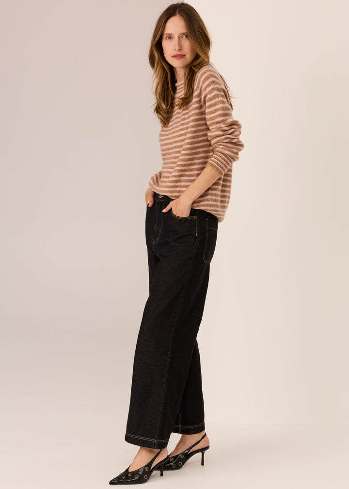 POL Clothing | Carmel Stripe Knit | Camel / Blush - Dutch Hideout