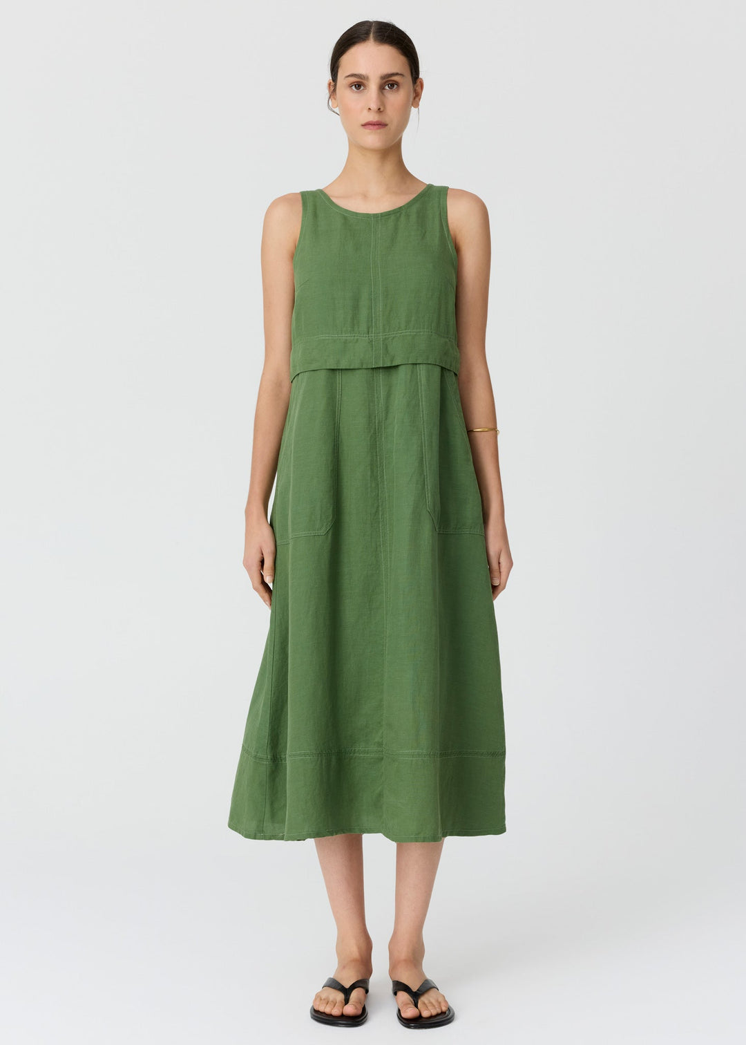 POL Frankie Double Layer Dress Fern