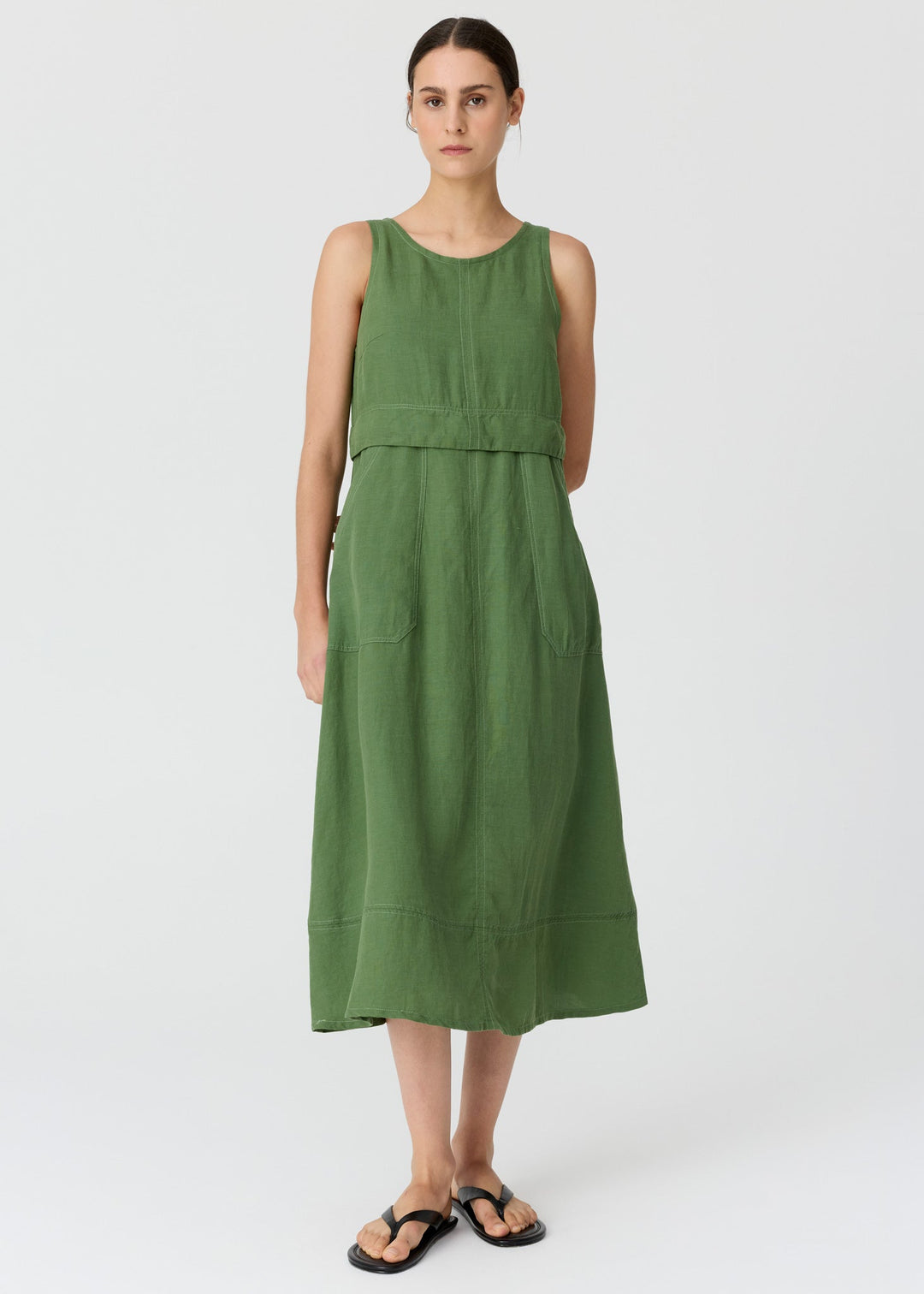 POL Frankie Double Layer Dress Fern