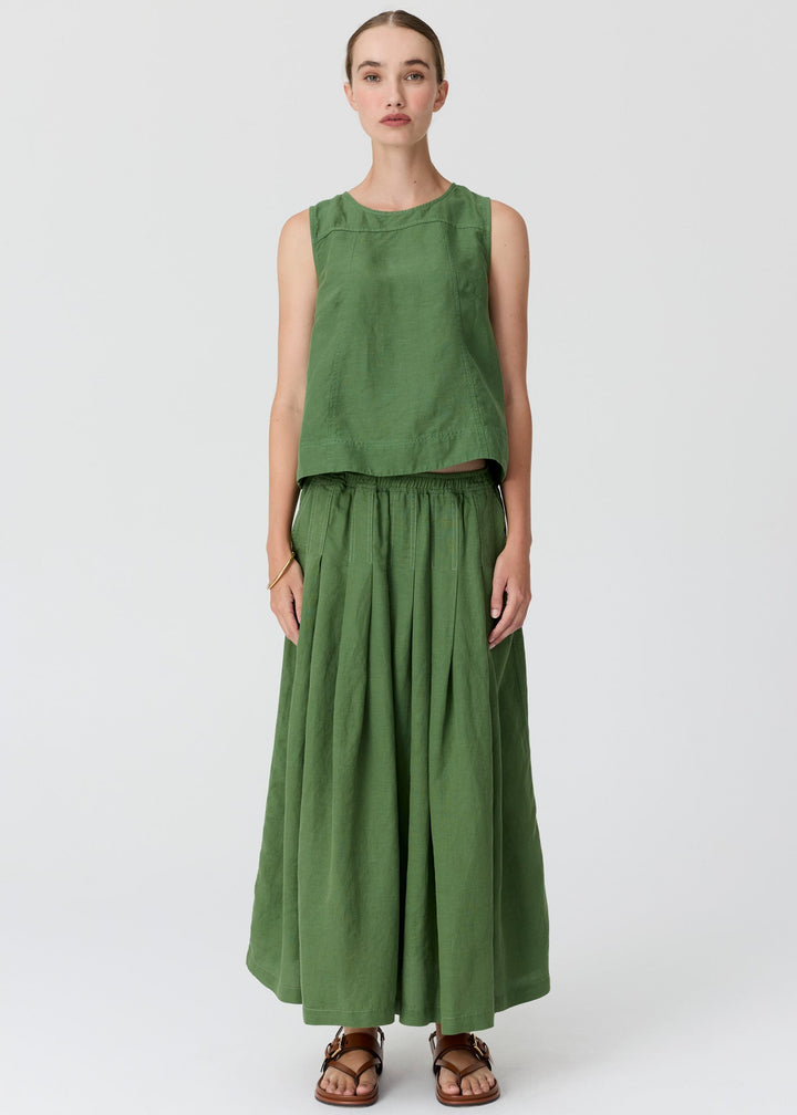 POL Frankie Pleat Skirt Fern