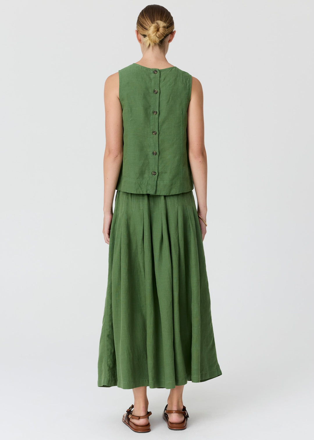 POL Frankie Pleat Skirt Fern