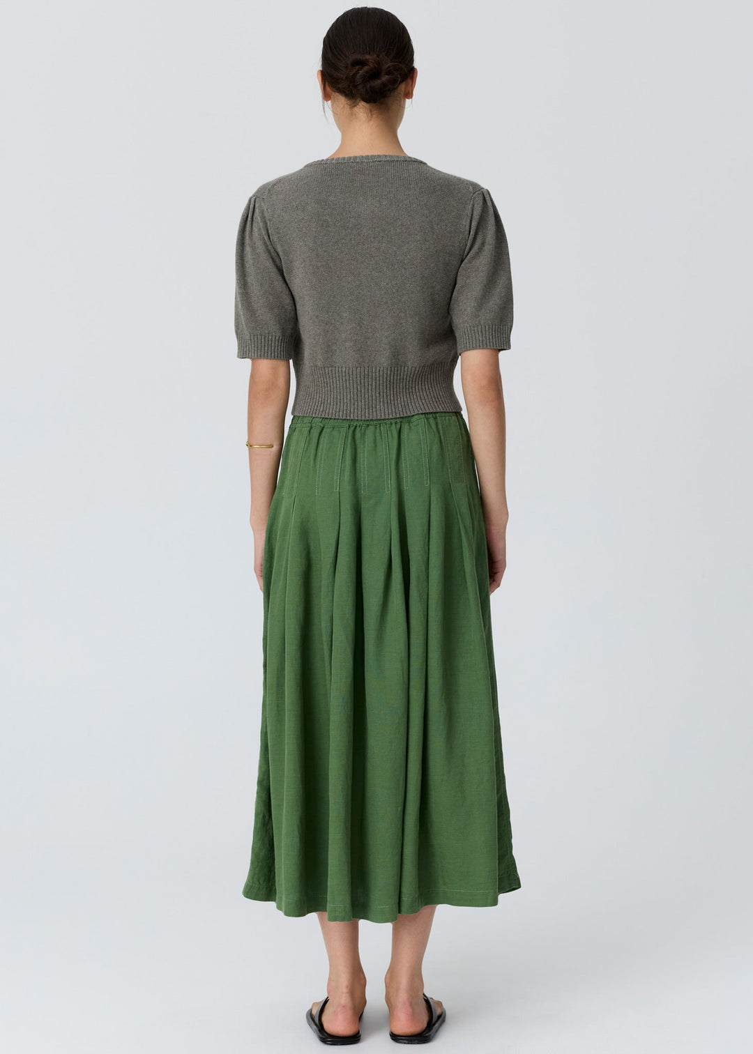 POL Viloa Beaded Short Sleeve Cardigan Moss