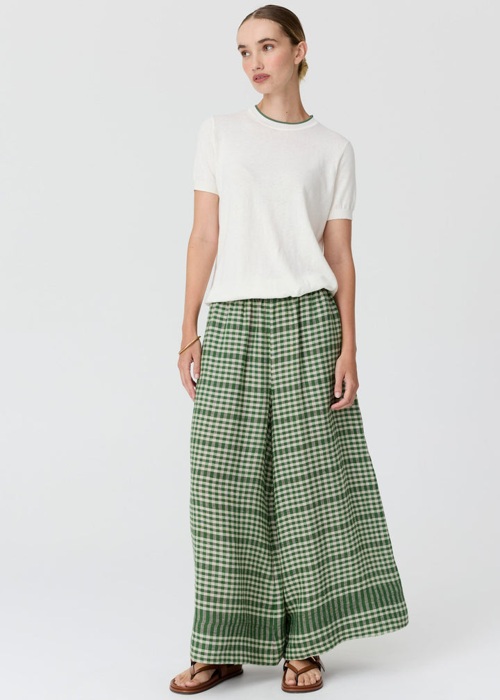 POL Dillon Tee with Tipping Chalk/Fern