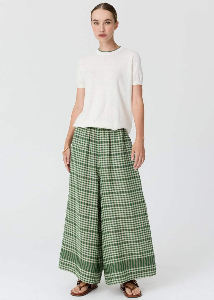POL Dillon Tee with Tipping Chalk/Fern